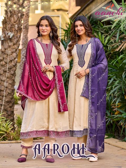 Aanchi aarohi 3pcs shagun kurtis wholesale
